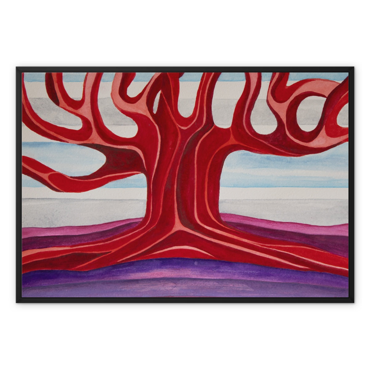The Colourful Family Tree Framed Canvas