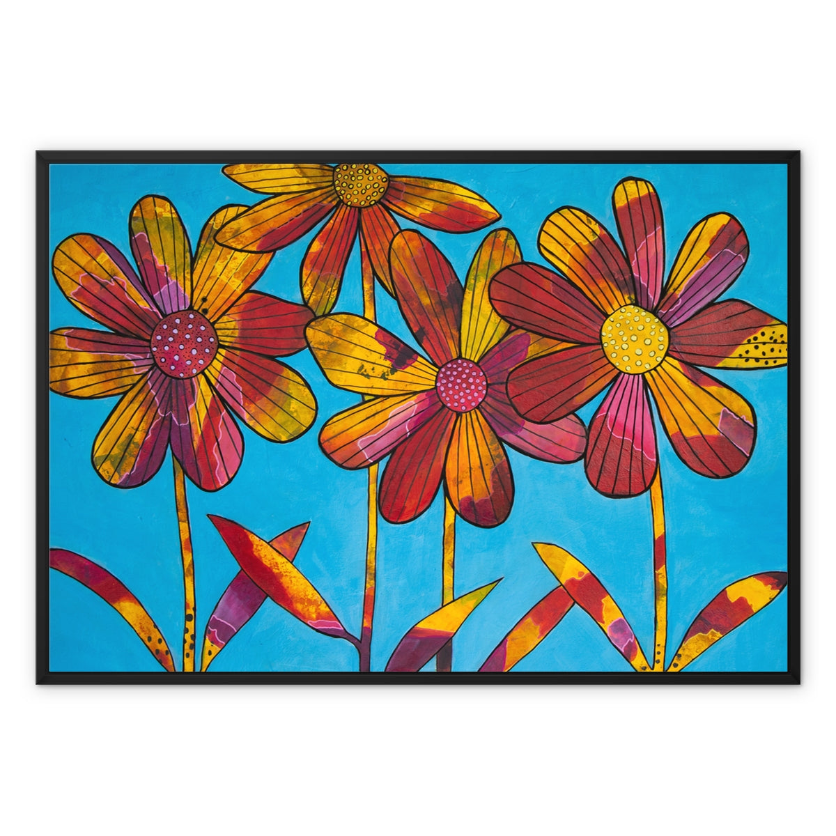 Messy Children Framed Canvas