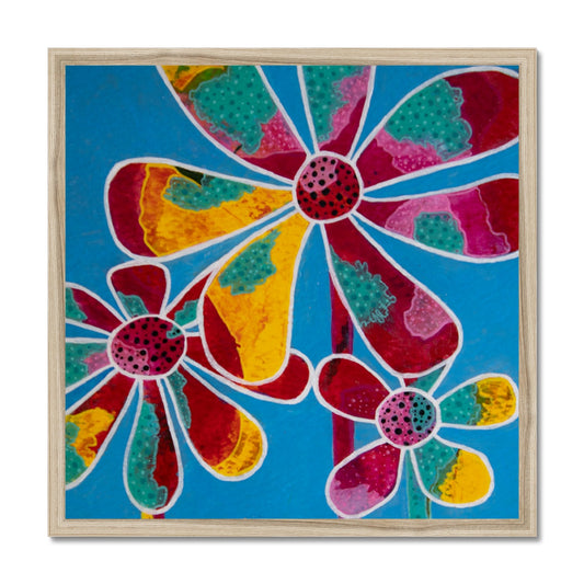 Dad and the kids Framed Print