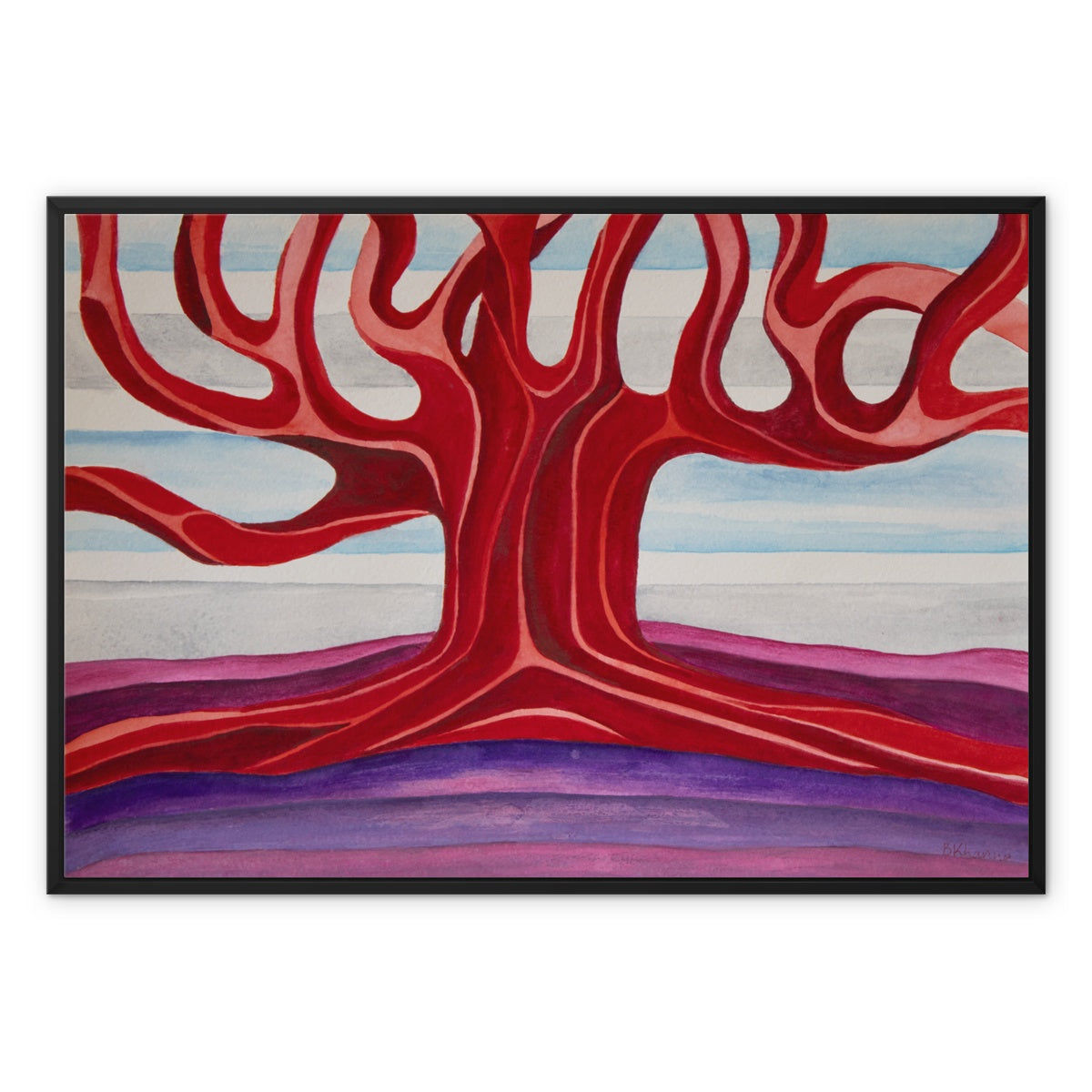 The Colourful Family Tree Framed Canvas