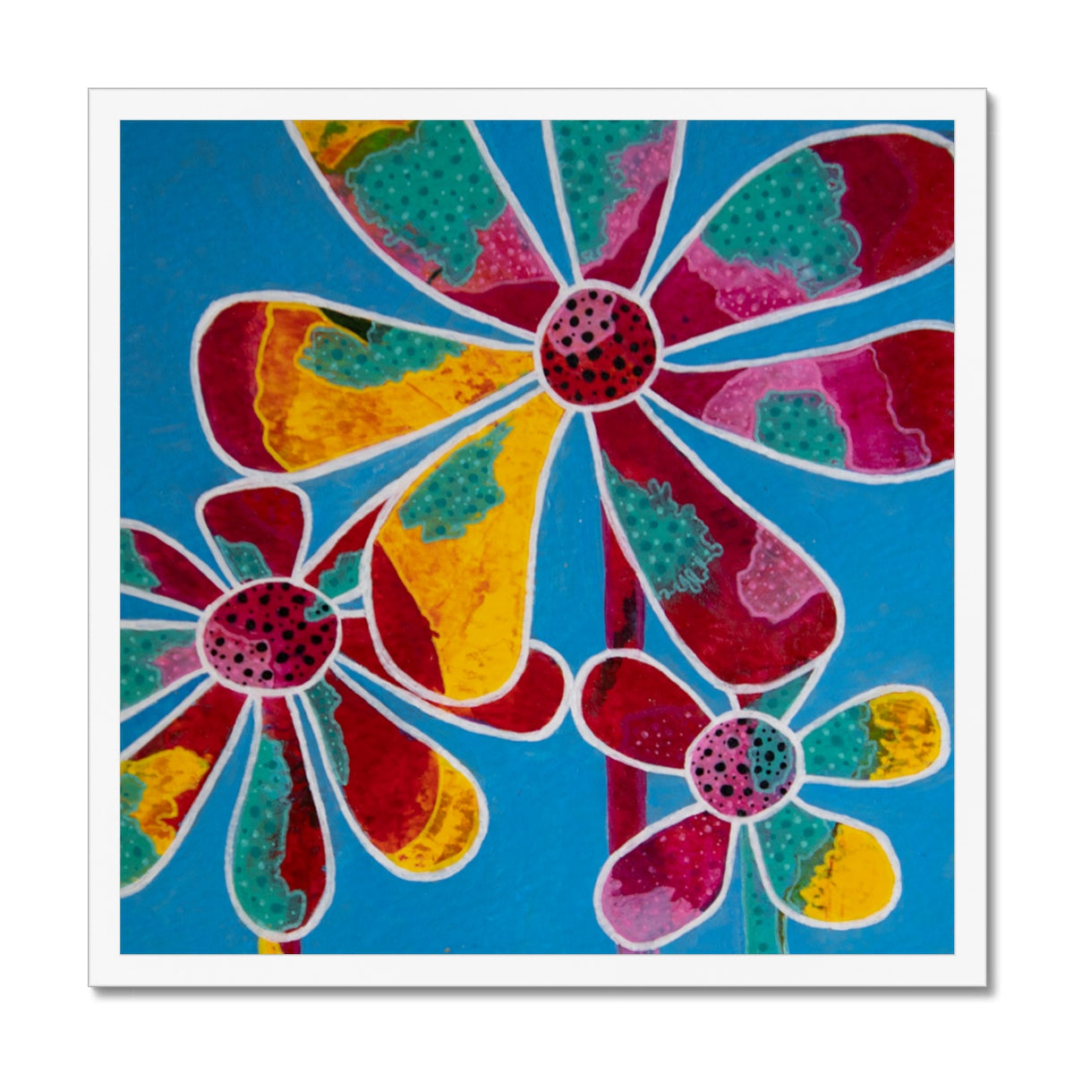 Dad and the kids Framed Print