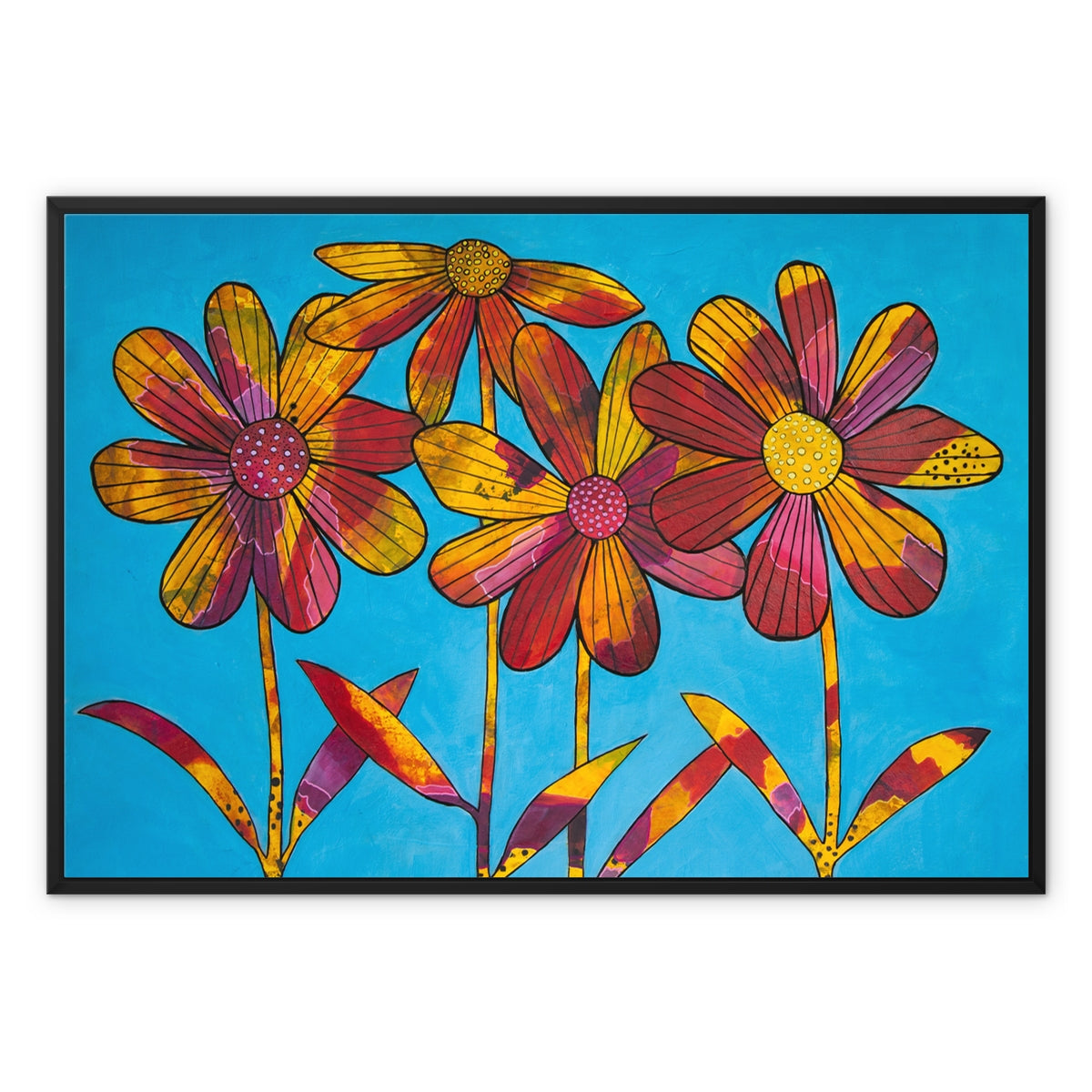 Messy Children Framed Canvas