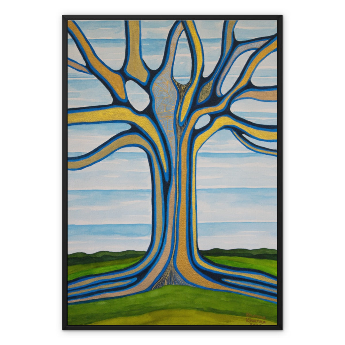 The Golden Child Framed Canvas