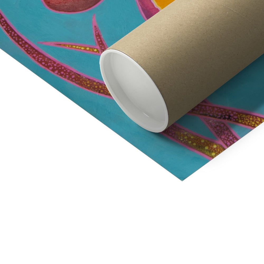 Family by the flax Framed & Mounted Print