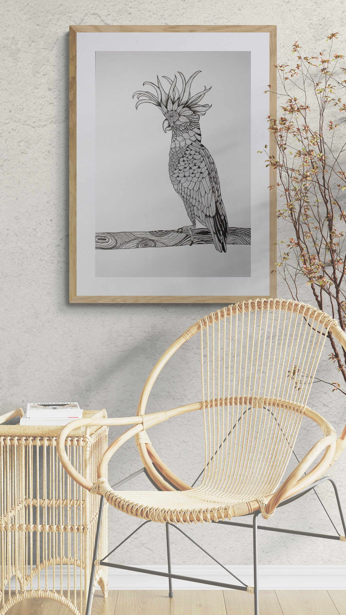 Curious Cockatoo Framed & Unframed Print