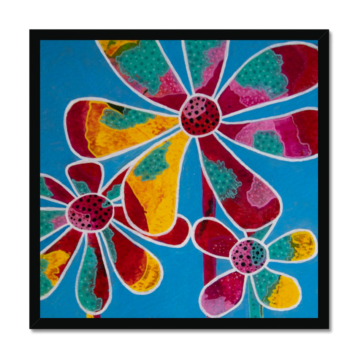 Dad and the kids Framed Print