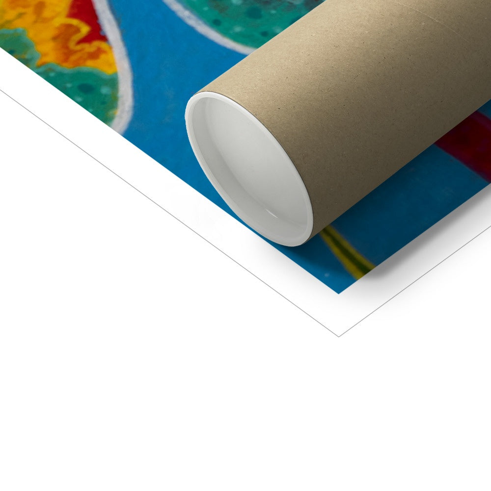 Dad and the kids Framed Print