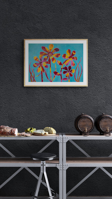 Family by the flax Framed & Mounted Print